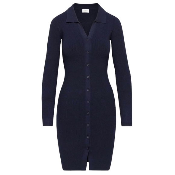 Wilfred Dresses & Skirts - Wilfred Cove dress black knit collared button down, size L excellent condition